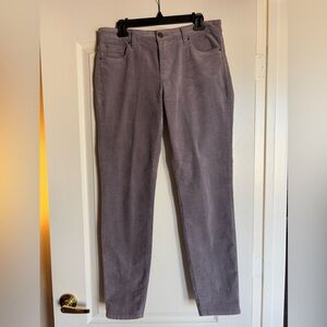 Kut from the Kloth Diana relaxed Skinny Corduroys 12 purple gray